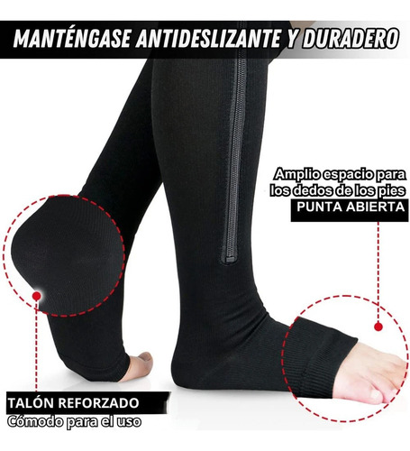 Waa Calcetas Compresión Medias Calcetines Cierre Como Zip