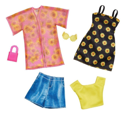 Muñeca Barbie 2-pack Vestido Y Falda De Girasoles