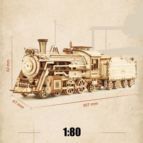 J Rompecabezas 3d Modelo De Ensamblaje De Tren De Vapor