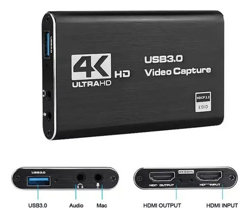 Capturador De Video Hdmi 4k60hz Hdtv A Usb 3.0 Game Streming