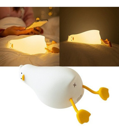 Lámpara Led Nocturna Con Sensor De Tacto Usb Flip Pato Clap