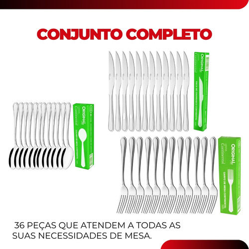 Kit Garfo Faca Colher Bufffet Aço Inox 36 Peças Restaurante (Usado)