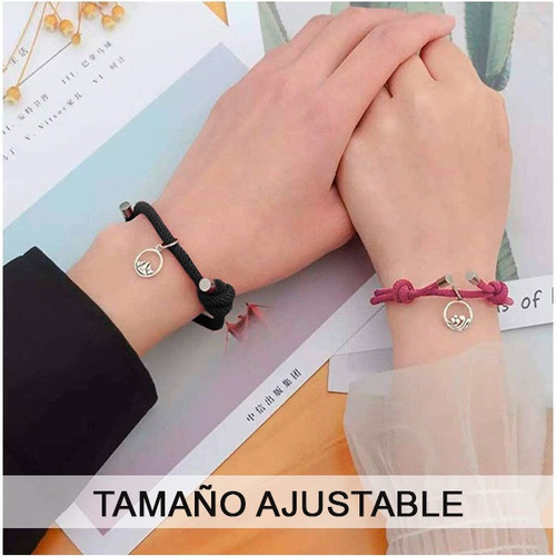 Imagen 4 de 6 de Set De Pulseras Mar Y Tierra Rosa Y Negro