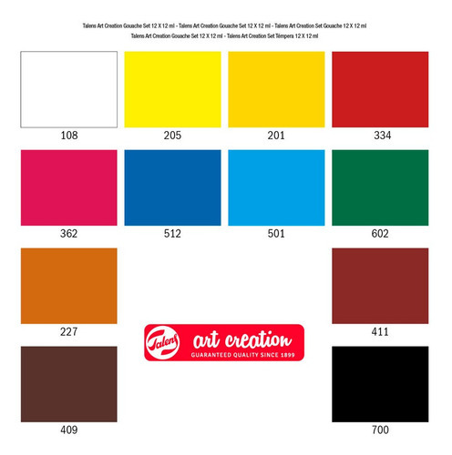 Gouache Art Creation Set 12 Colores 12ml Color Multicolor
