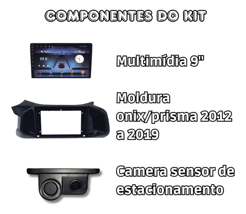 Central Onix Prisma 12 19 Gps Wifi 9'' Câmera Sensor Carplay