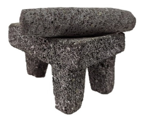 Metate Volcánico De 6 Cm * 8 Cm Con Metlapil.