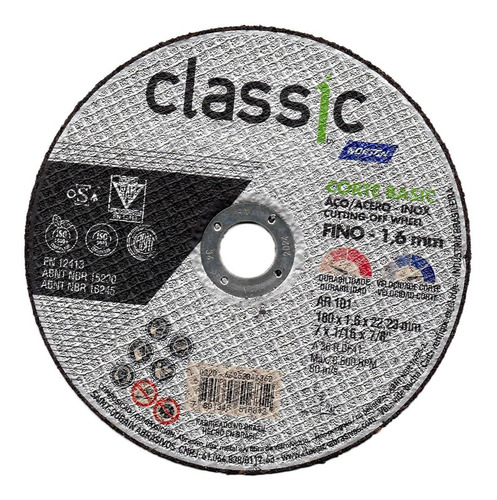 Imagem 4 de 5 de Disco Corte 7'' Aço Inox Classic Basic Norton Kit 10 Peças