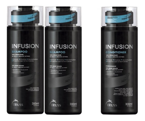 Kit 02 Shampoos + 1 Condicionador Truss Infusion 300ml