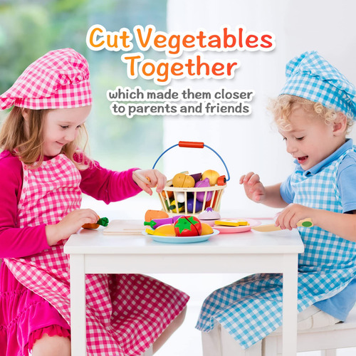 Juego De Juguetes De Madera Magnética Con Frutas Y Verduras Color