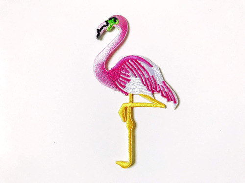 Th  Flamingo Bird Animal Cute Cartoon Sew Iron On Borda...