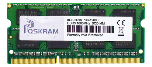 Memoria Ram Askram Sodimm Pc3-12800s 1,5 V De 8 Gb Ddr3-1280