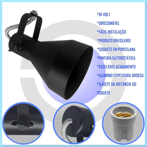 Imagem 3 de 7 de Spot Perfilado P/ Lampada Par30 Led 20 Unid Iluminação