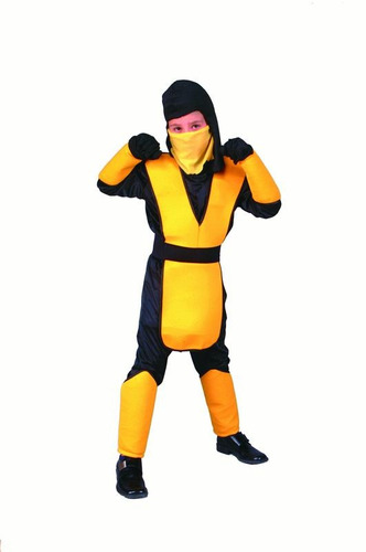 Disfraz Para Niño Ninja Guerrero De Combate Amarillo Talla