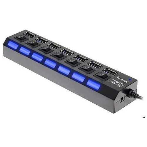 Adaptador Hub Usb 7 Puertos 2.0 Multi Cargador