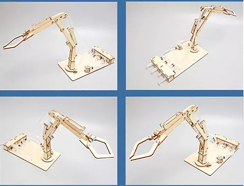 Brazo Robot Garra Hidraulica Para Armar Kit De Ciencia Stem