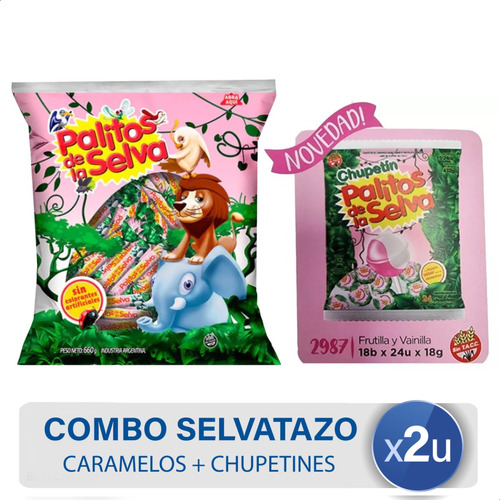 Caramelos + Chupetines Palitos De La Selva Sin Tacc Combo