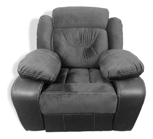 Sillón Reclinable Reposet Sofá Individual Para Hogar Moderno Color Gris