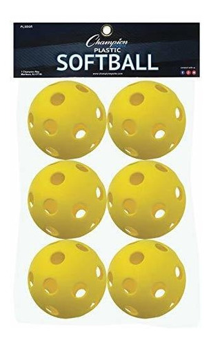 Champion Sports Yellow Plastic Softballs: