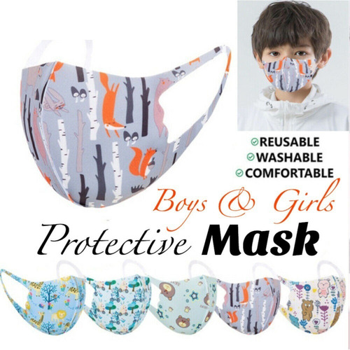 15 Mascarillas Lavable Niños Dibujos Animados Seguras Lindas
