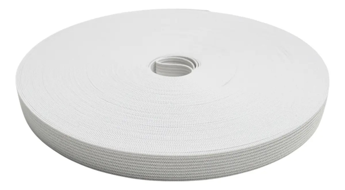 Elástico Branco Embutir Boing 25m 1.4cm Chato Para Roupa Moda