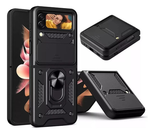Funda Para Samsung Z Flip 4 5g Con Anillo Cover Case