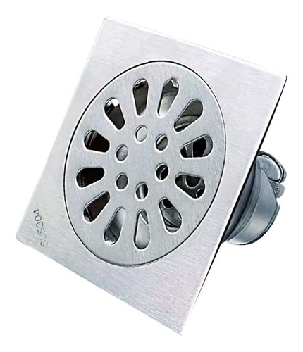 Imagen 1 de 7 de Rejilla Desagüe Ducha Baño Satinada Acero 10x10 Cm