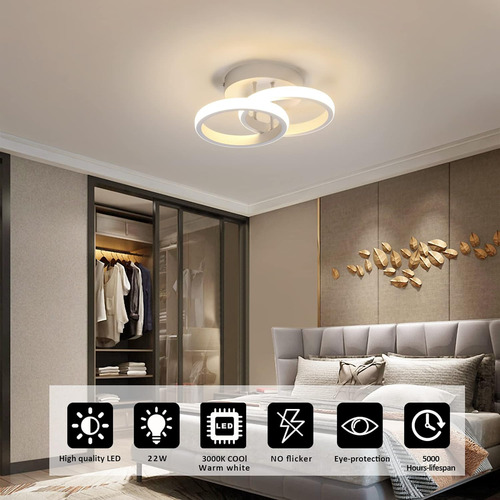 Lámpara De Techo Led Para Baño De Pasillo, 3 Colores A