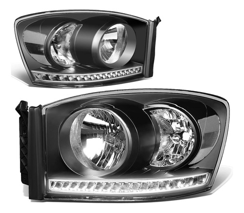 Dna Motoring Hl-led-rm06-bk-cl1 Par De Luces Led Drl Para Fa