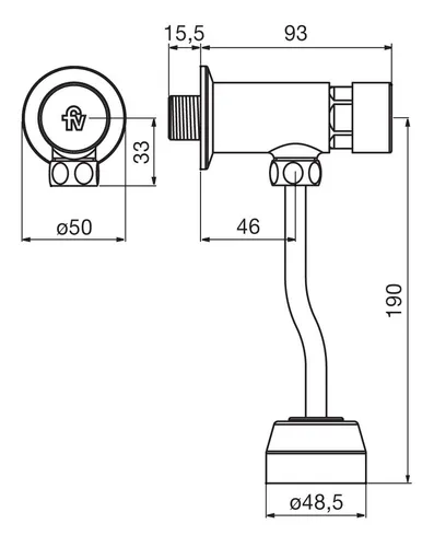 Valvula Automatica Para Mingitorio Fv Ecomatic Soft 0362.02
