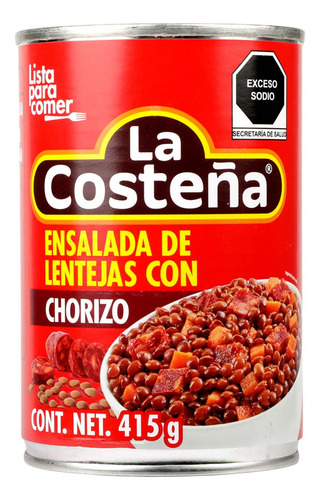 Ensalada La Costeña Lentejas Con Chorizo 415g