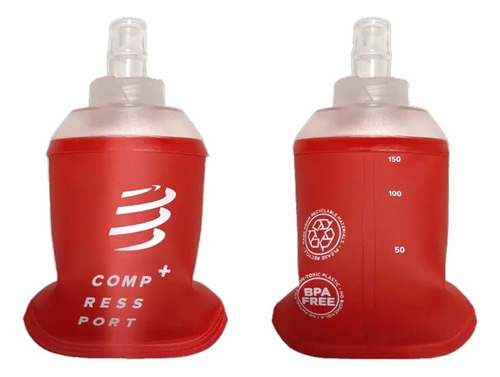 Botella de silicona Compressport Ergo Flask, 150 ml, color rojo
