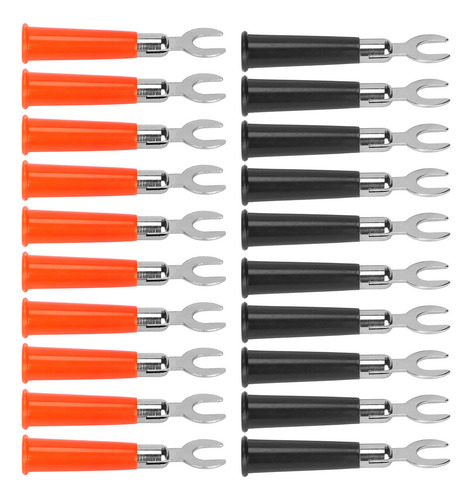 Conector Banana Y Spade, 20 Unidades, Rojo Y Negro, 19 A, Bu