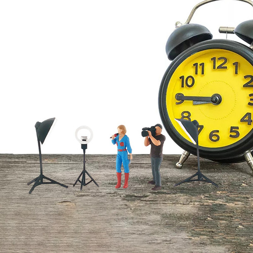 10x 1:64 Escala Mini Photo Props Luces Con Personas