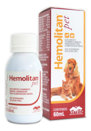 Hemolitan Pet Suplemento Vitaminico Y Mineral Oral 30 Ml.