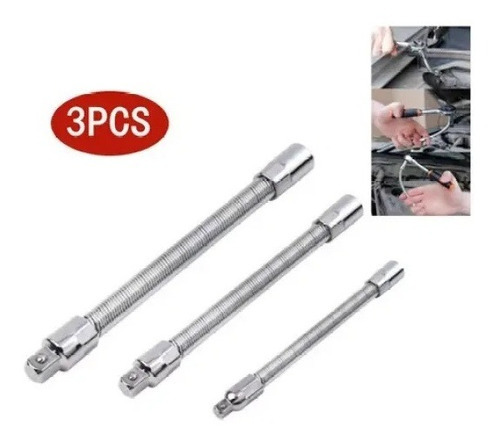 Haste De Extensão Flexível Dobrável De 3 Peças 1/4 3/8 1/2 Tamanho Da Chave 1 Unit