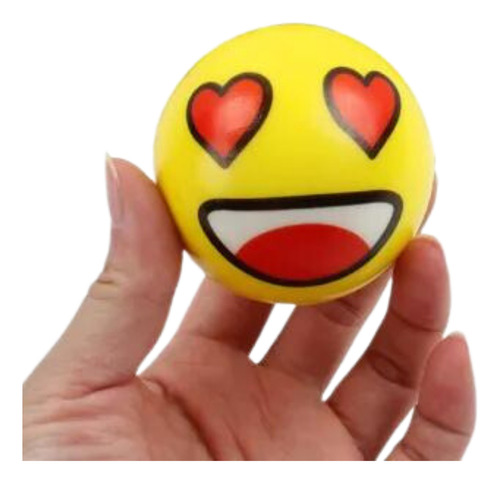 Kit 12 Bolinhas Bola Macia Emoji Anti Stress Massagem Smile