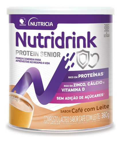 Suplemento Nutridrink Protein Senior Café/leite 380g Danone Sabor Café com leite