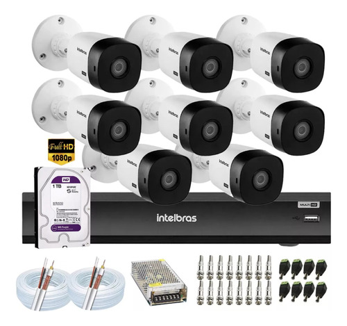 Kit Intelbras 8 Vhl 1220 Dvr Imhdx 3008 Inteligente C/hd 1tb