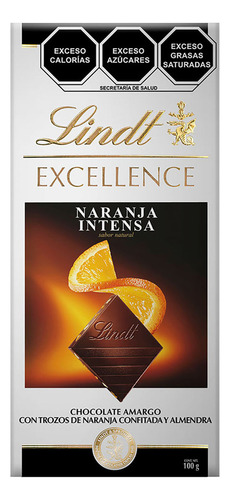 Pack 6 Barras Chocolate Amargo Lindt Naranja Intensa 100g