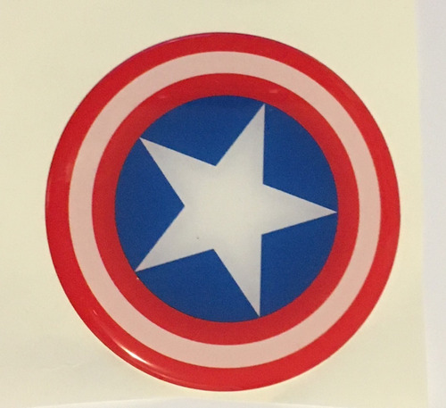 Adesivo Resinado Marvel Comics Logo Capitão América 9x9 Cm