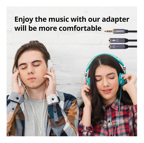Superv 35 Mm Trrs Auriculares Y Cable Divisor, Adaptador Y