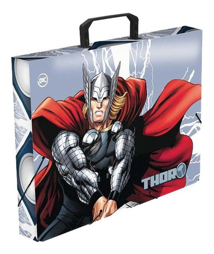 Maleta Pasta Ofício Com Elástico Avengers Thor Cor Estampado