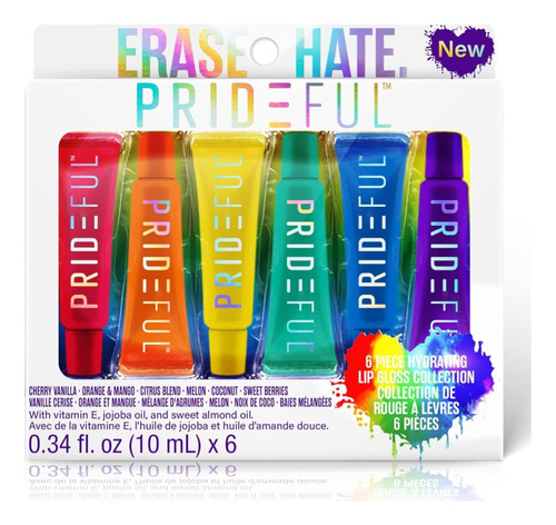 Labiales Prideful Erase Hate 6 Unidades Lipgloss