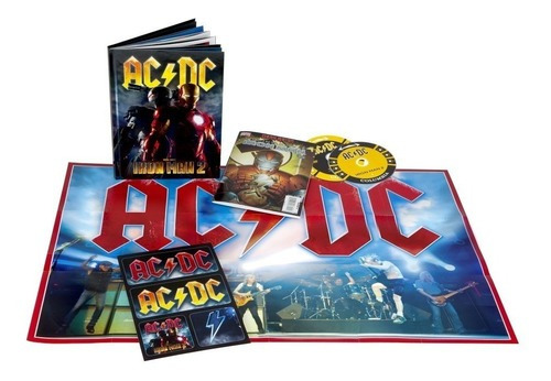 CD e DVD da edição de colecionador do AC/DC Iron Man 2 e importação de quadrinhos