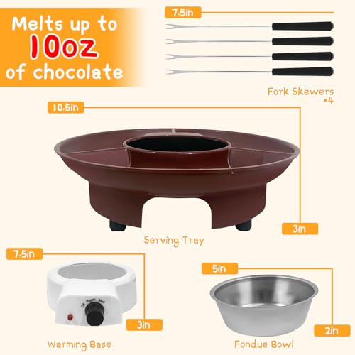 Set Eléctrico Para Fondue Melting Pot De Chocolate