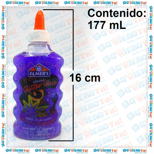Imagen 3 de 9 de Adhesivo Elmer`s Glitter Glue Classic Brillante 177ml Slime