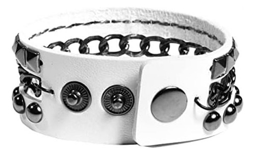 Eigso Juego De 4 Pulseras De Cuero Retro Punk Con Tachuelas
