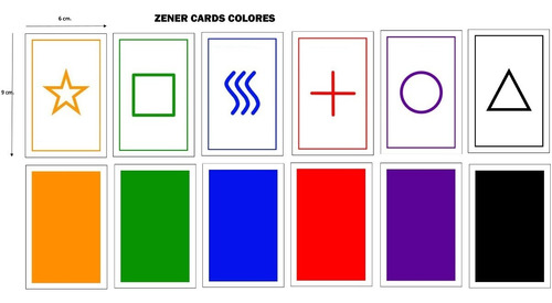 60 Zener Cards Color Clarividencia Telepatia