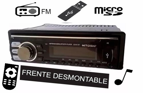 Stereo Radio Auto Mp3  Sd Usb Frente Desmontable + Envio