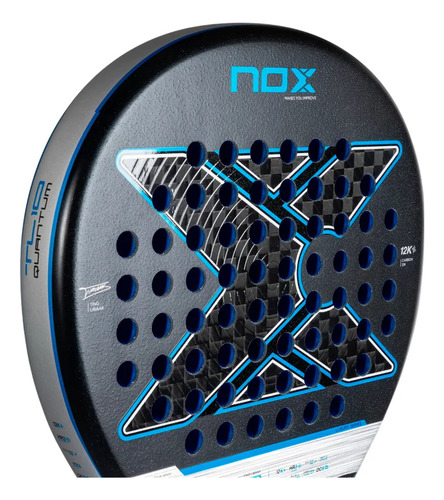 Raquete de padel Nox Tl10 Quantum 12k Tino Libaak cor preta com azul